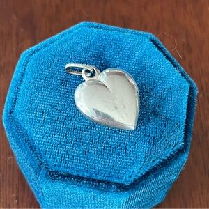 Sterling Silver 925 Italy Puffy Heart Charm Pendant